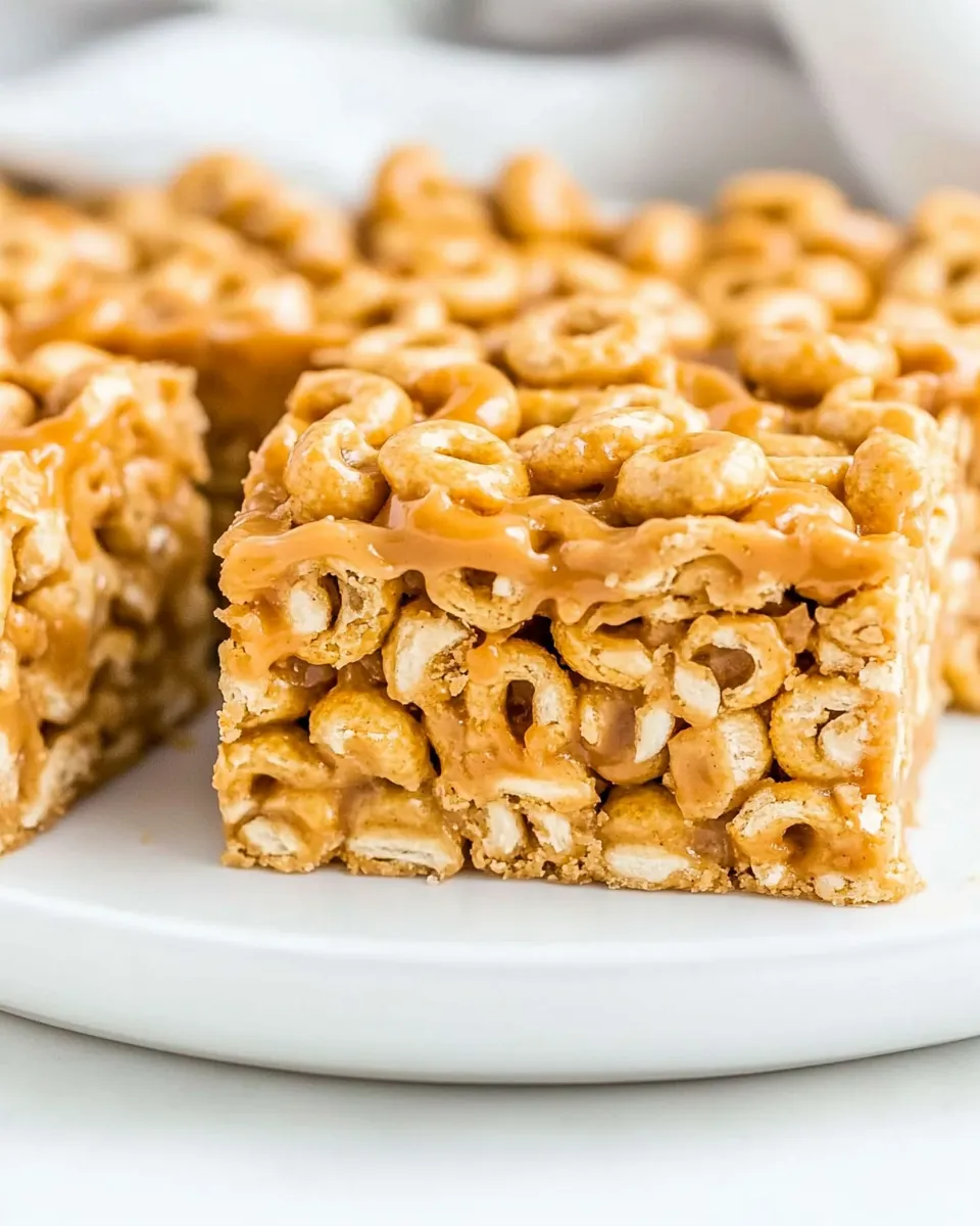 Homemade No Bake Peanut Butter Cheerio Bars photo