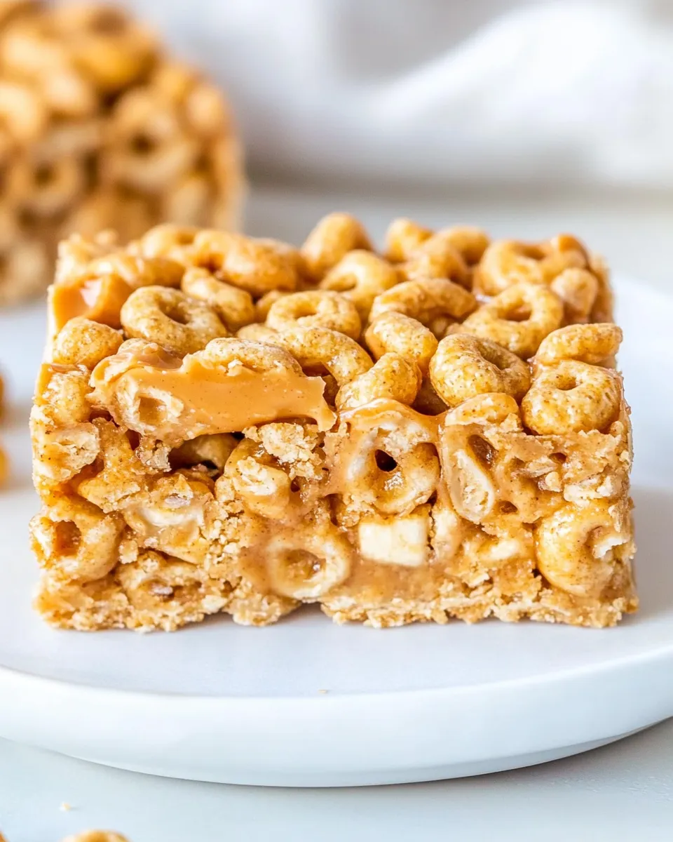 Classic No Bake Peanut Butter Cheerio Bars image