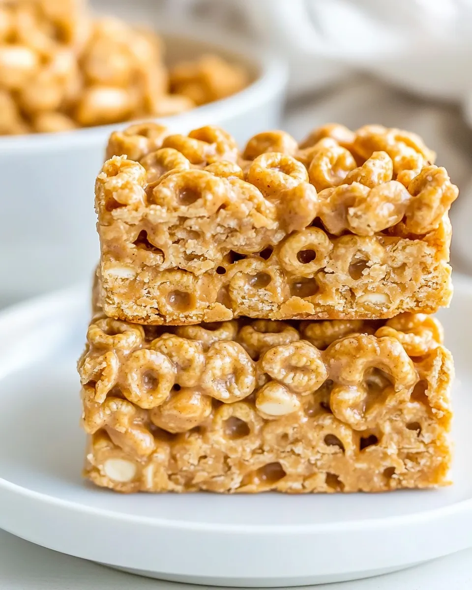 Easy No Bake Peanut Butter Cheerio Bars picture
