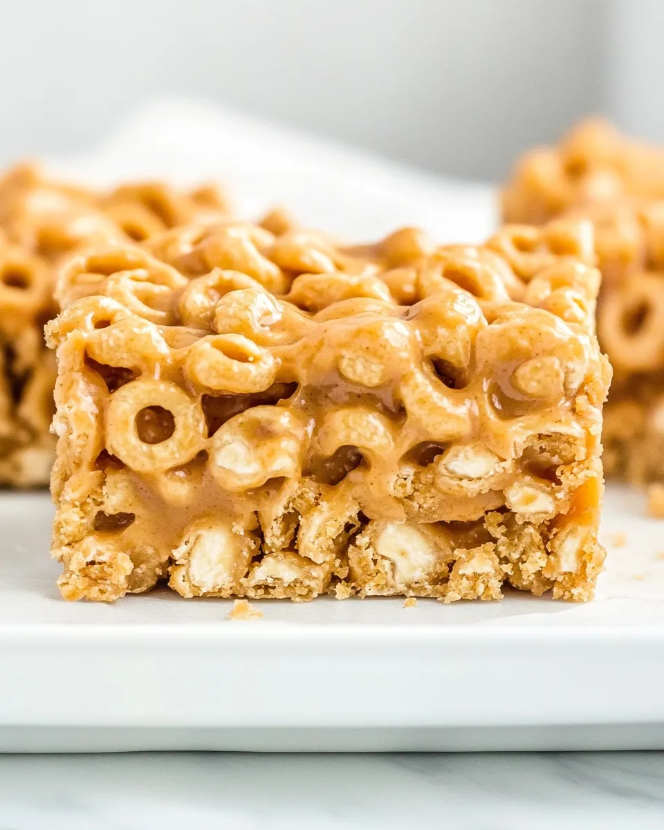 Delicious No Bake Peanut Butter Cheerio Bars shot