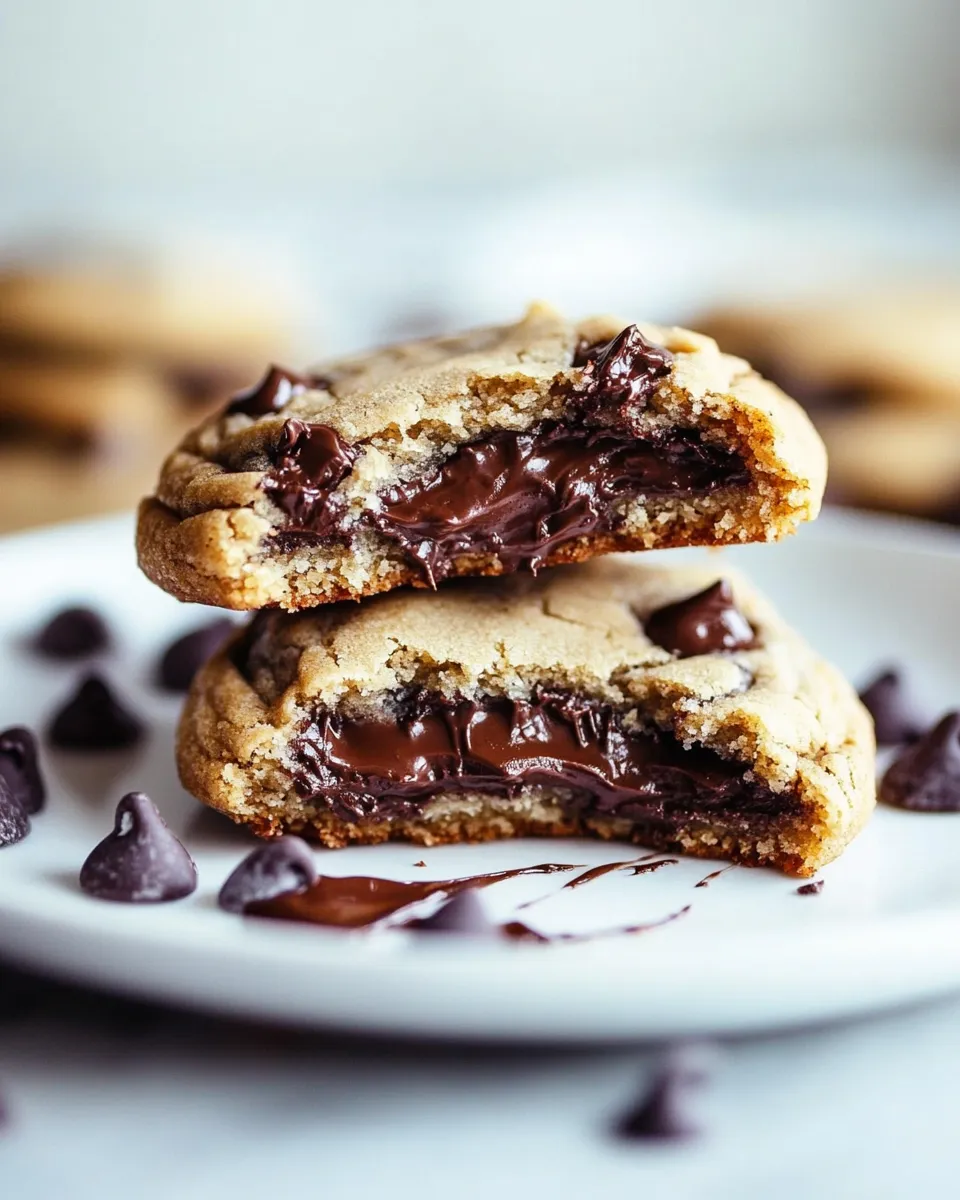 Delicious Nutella Stuffed Chocolate Chip Cookies plate image