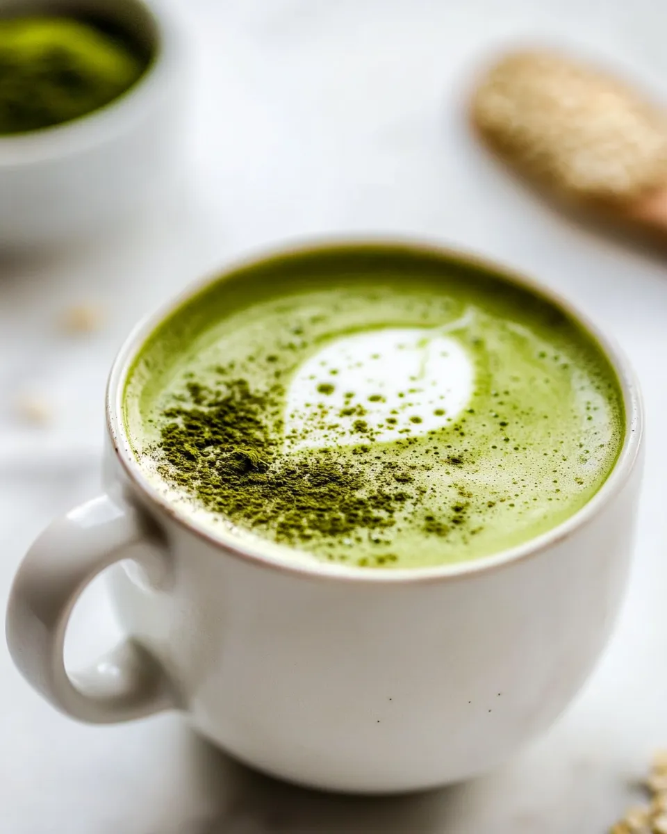 Homemade Oat Milk Matcha Latte photo