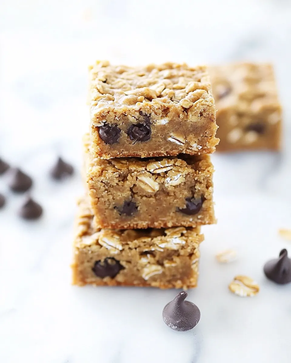 Delicious Oatmeal Peanut Butter Cookie Bars plate image