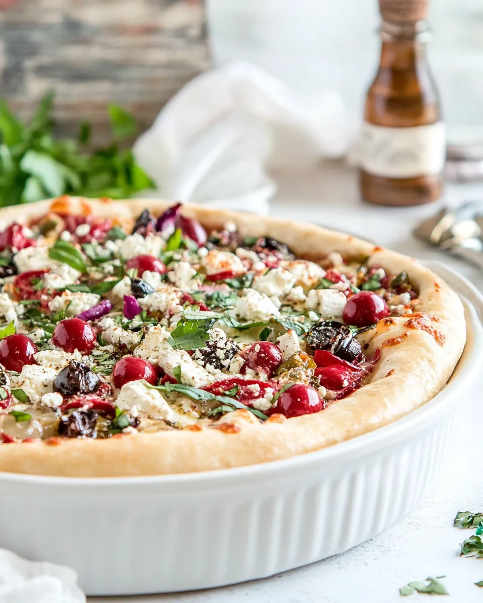 Delicious One-Dish Greek Pizza dish photo