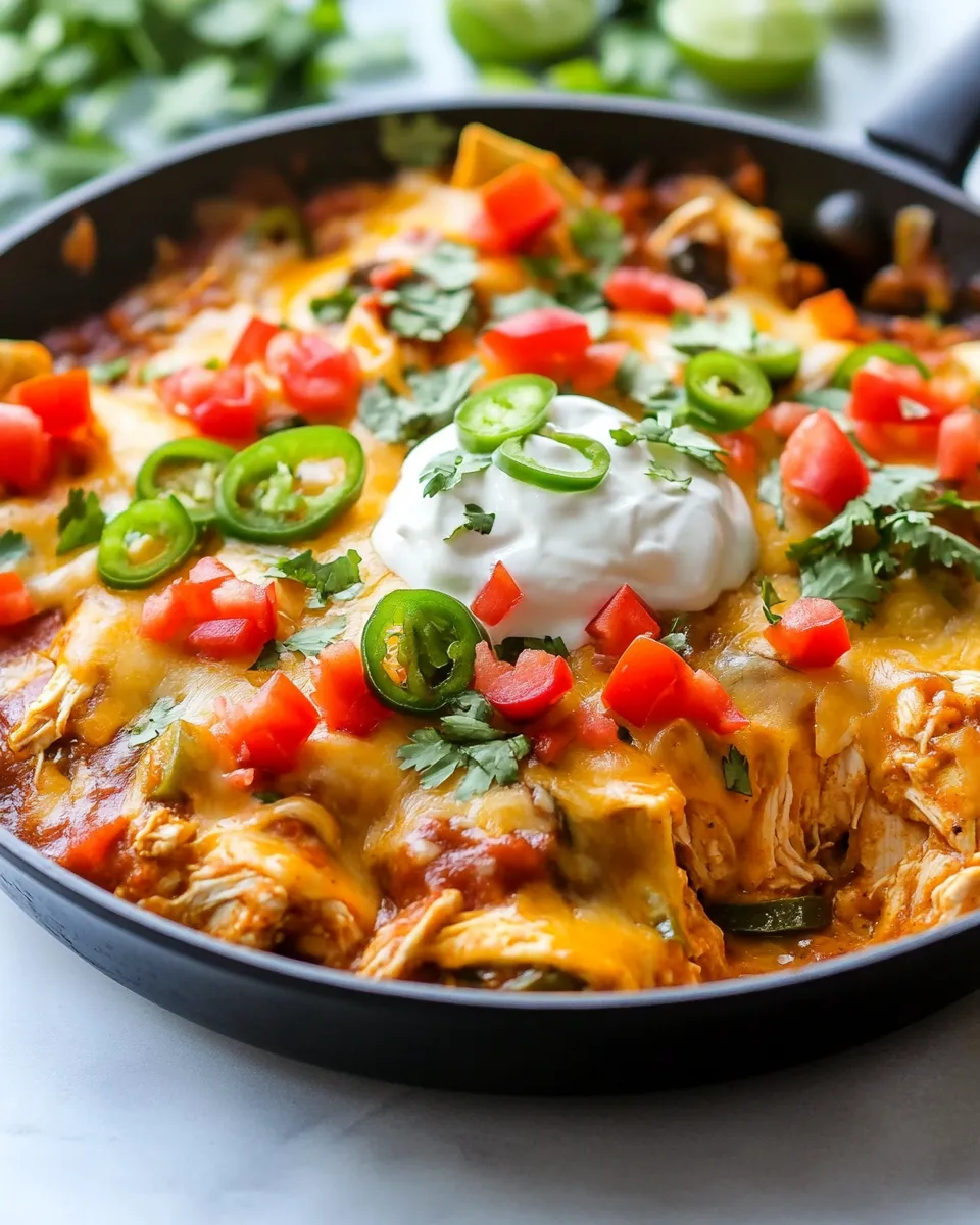 Easy One-Pan Chicken Enchilada Skillet recipe photo