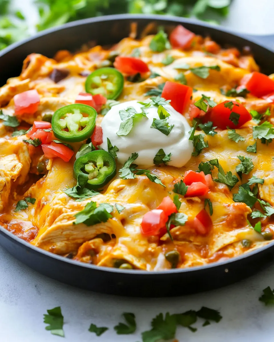 Delicious One-Pan Chicken Enchilada Skillet dish photo