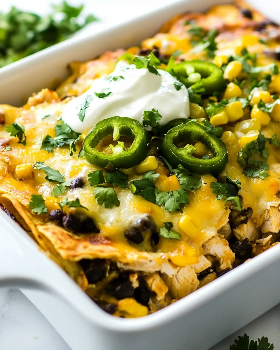 Delicious One-Pan Chicken Tortilla Bake dish photo