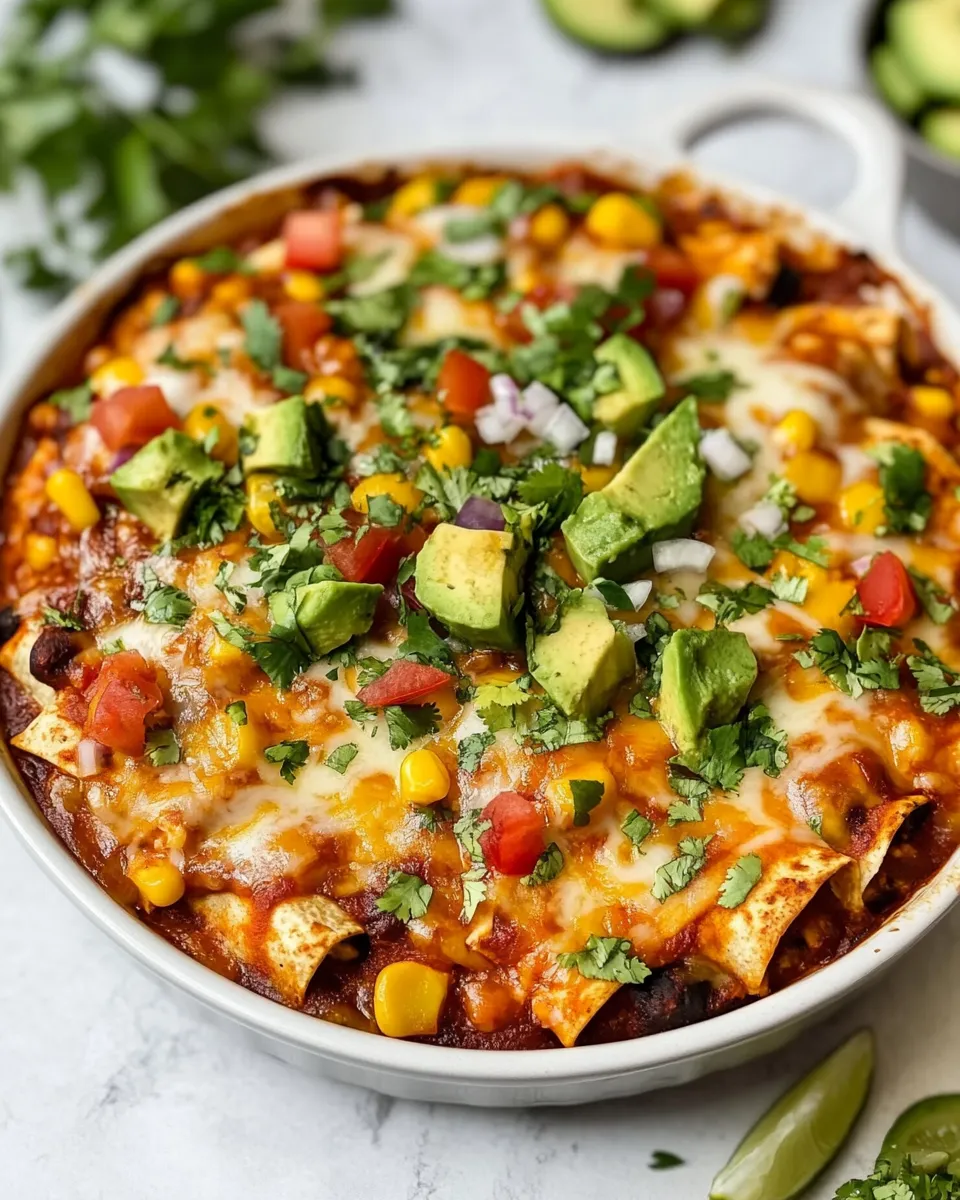 homemade One-Skillet Vegetarian Enchilada Casserole photo