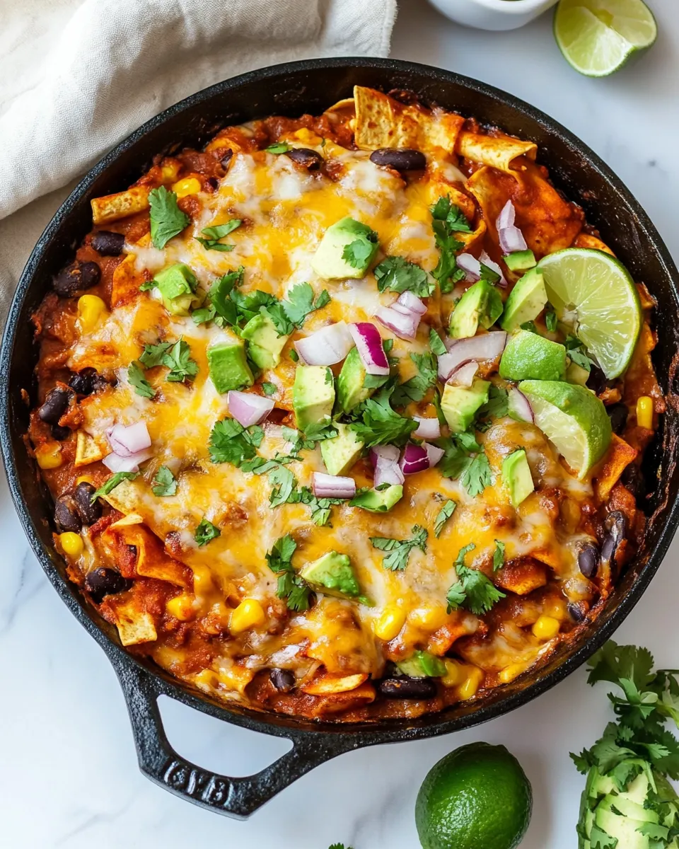 delicious One-Skillet Vegetarian Enchilada Casserole dish photo