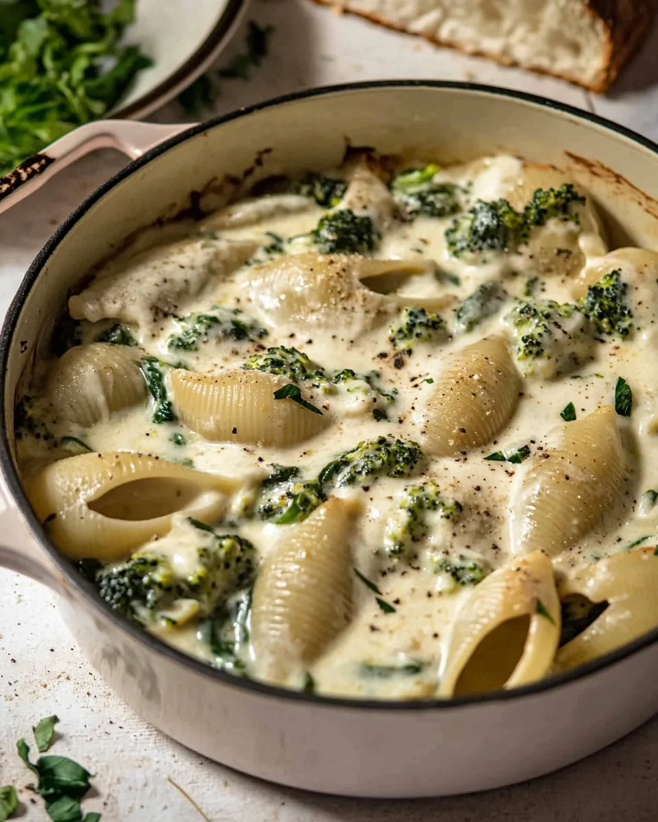 homemade One Pot Spinach Broccoli Ricotta Stuffed Shells. recipe photo