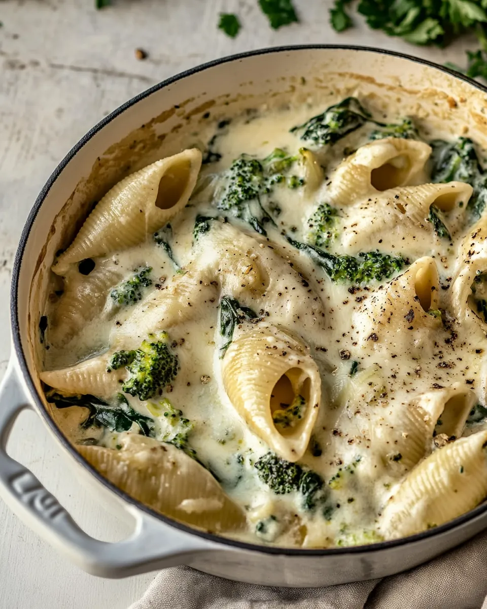 classic One Pot Spinach Broccoli Ricotta Stuffed Shells. dish photo