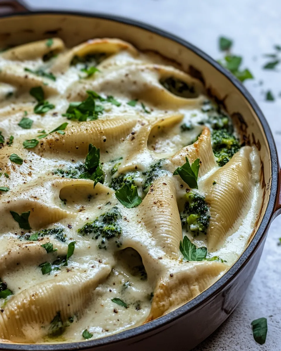 easy One Pot Spinach Broccoli Ricotta Stuffed Shells. photo