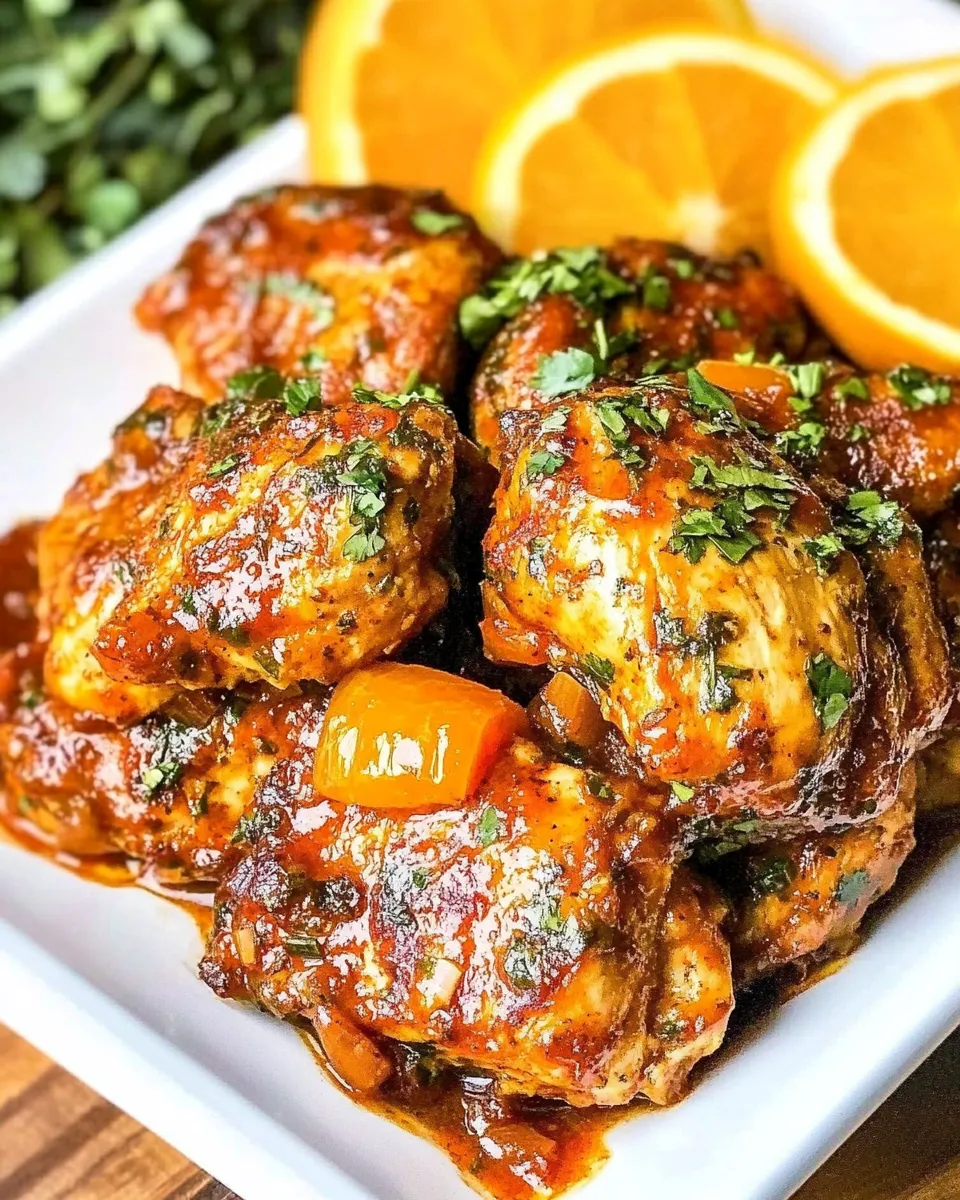Delicious Orange Chipotle Chicken plate image