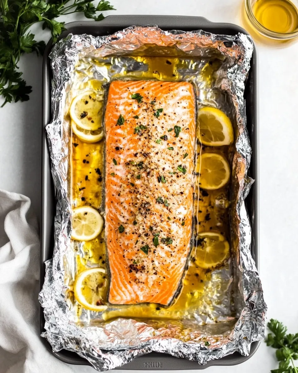 Delicious Oven Baked Salmon In Foil dish photo