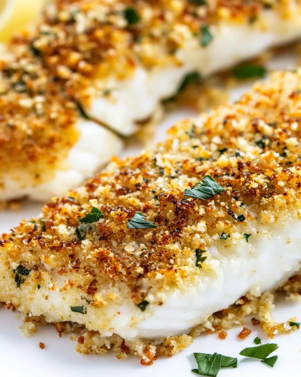 Delicious Parmesan Crusted Fish dish photo