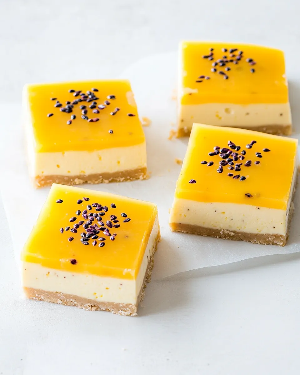 Classic Passionfruit Cheesecake Bars image