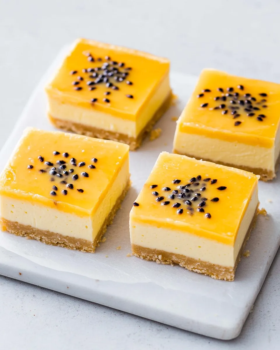 Easy Passionfruit Cheesecake Bars recipe photo