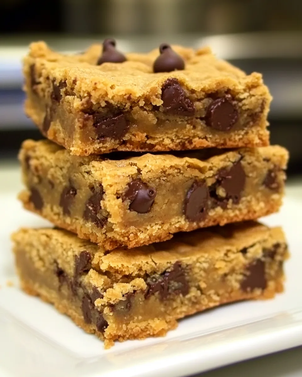 Easy Peanut Butter Chocolate Chip Cookie Bars recipe photo