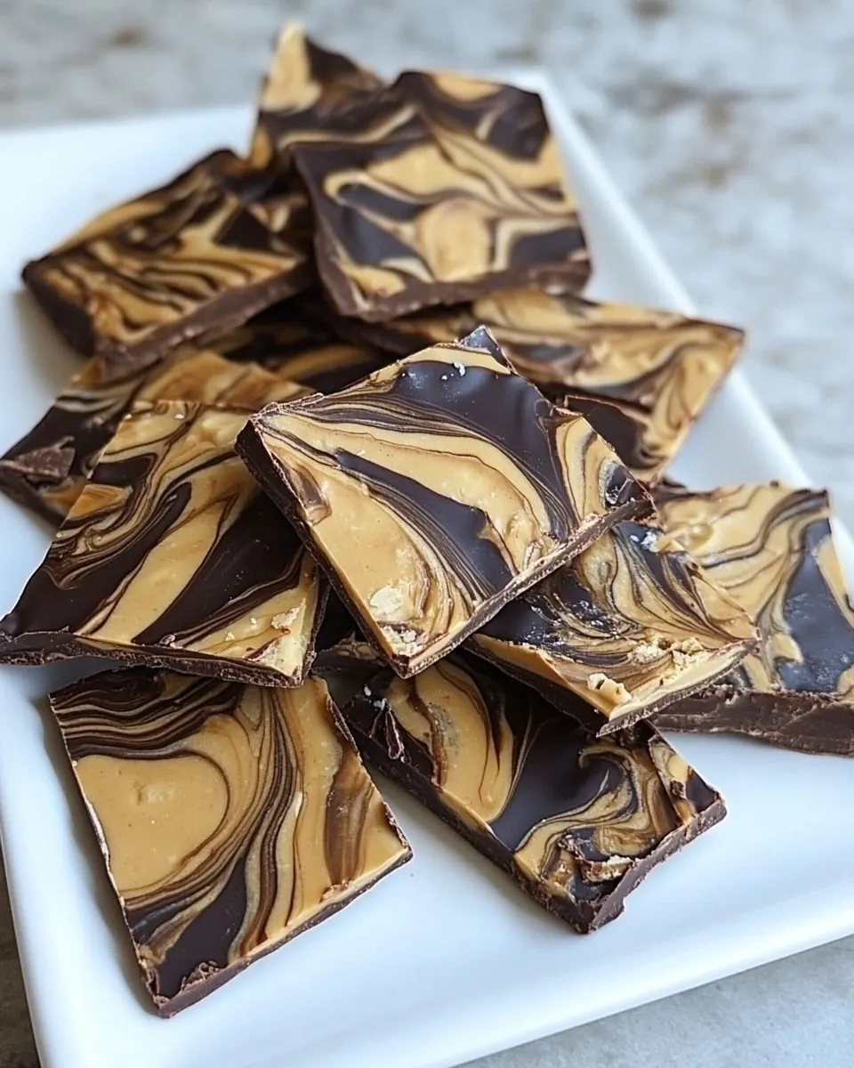 homemade Peanut Butter Chocolate Swirl Bark photo