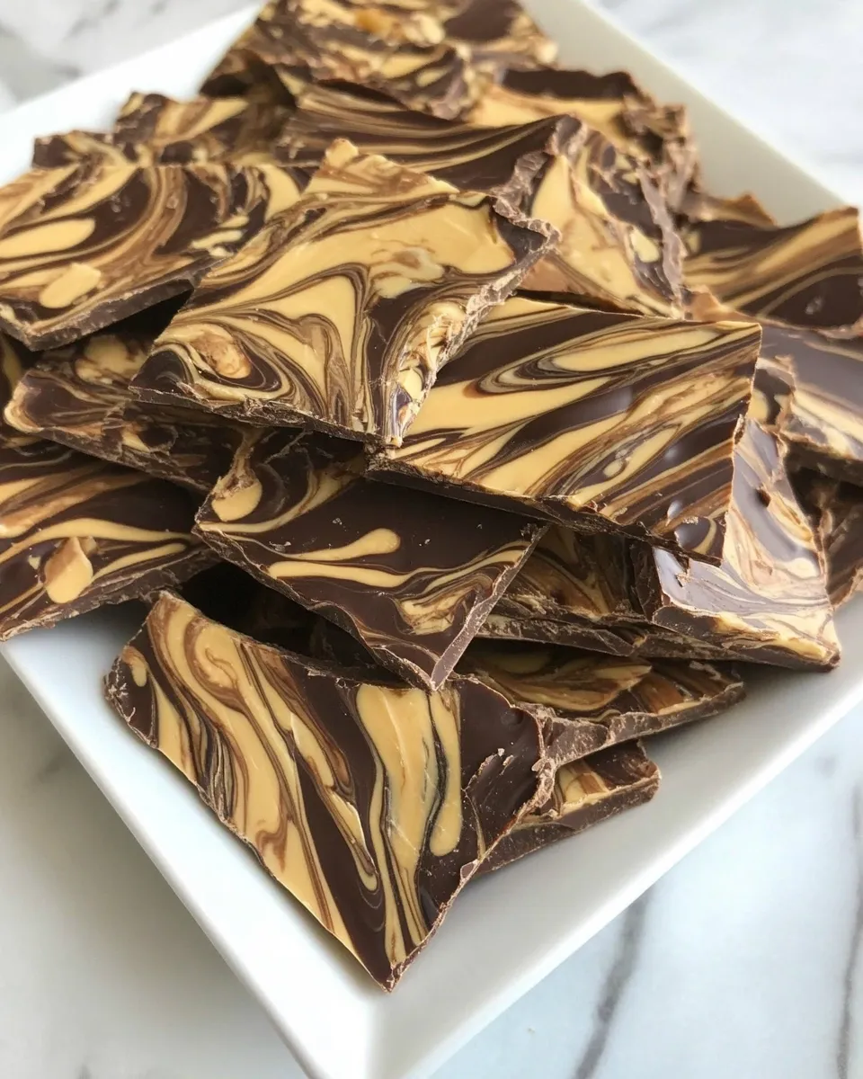 classic Peanut Butter Chocolate Swirl Bark image