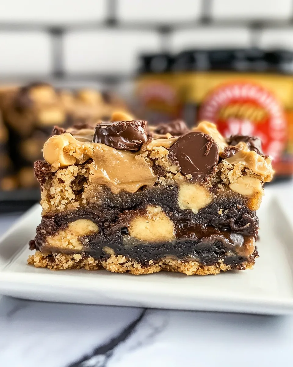 homemade Peanut Butter Cup Gooey Cookie Bars photo