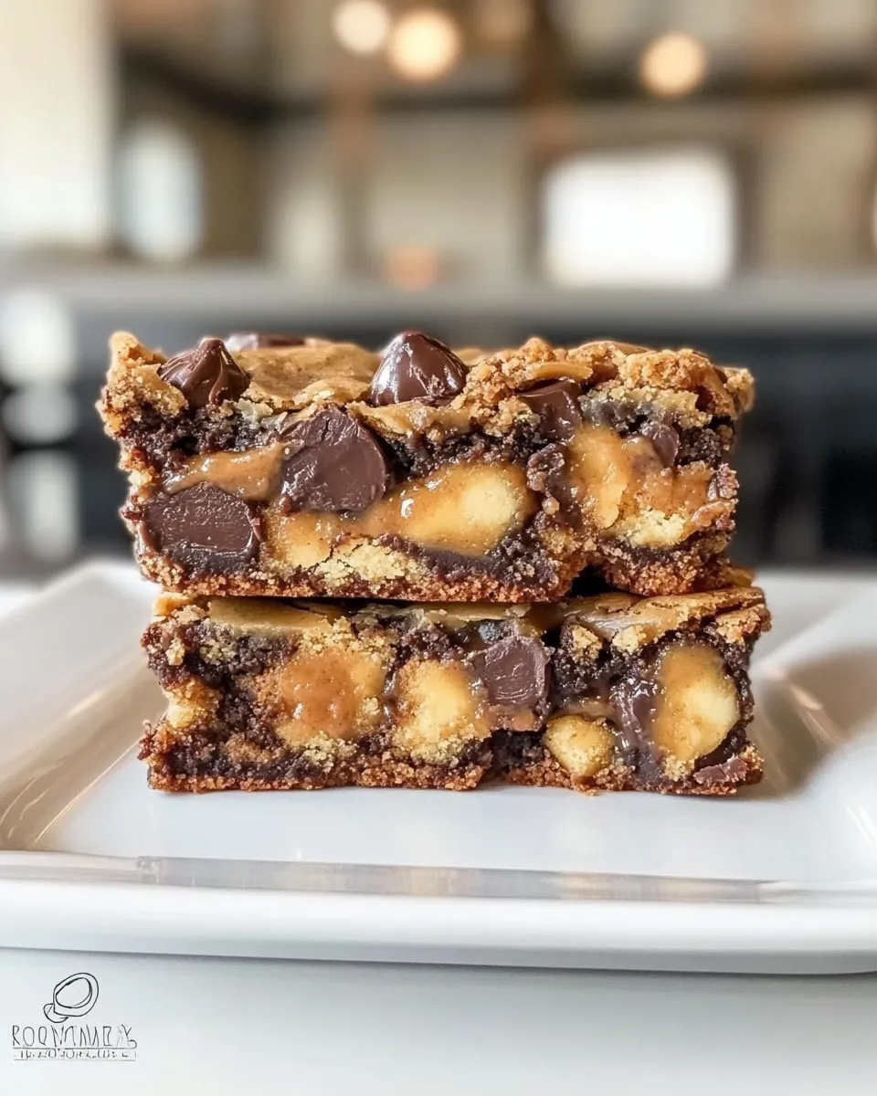 delicious Peanut Butter Cup Gooey Cookie Bars shot