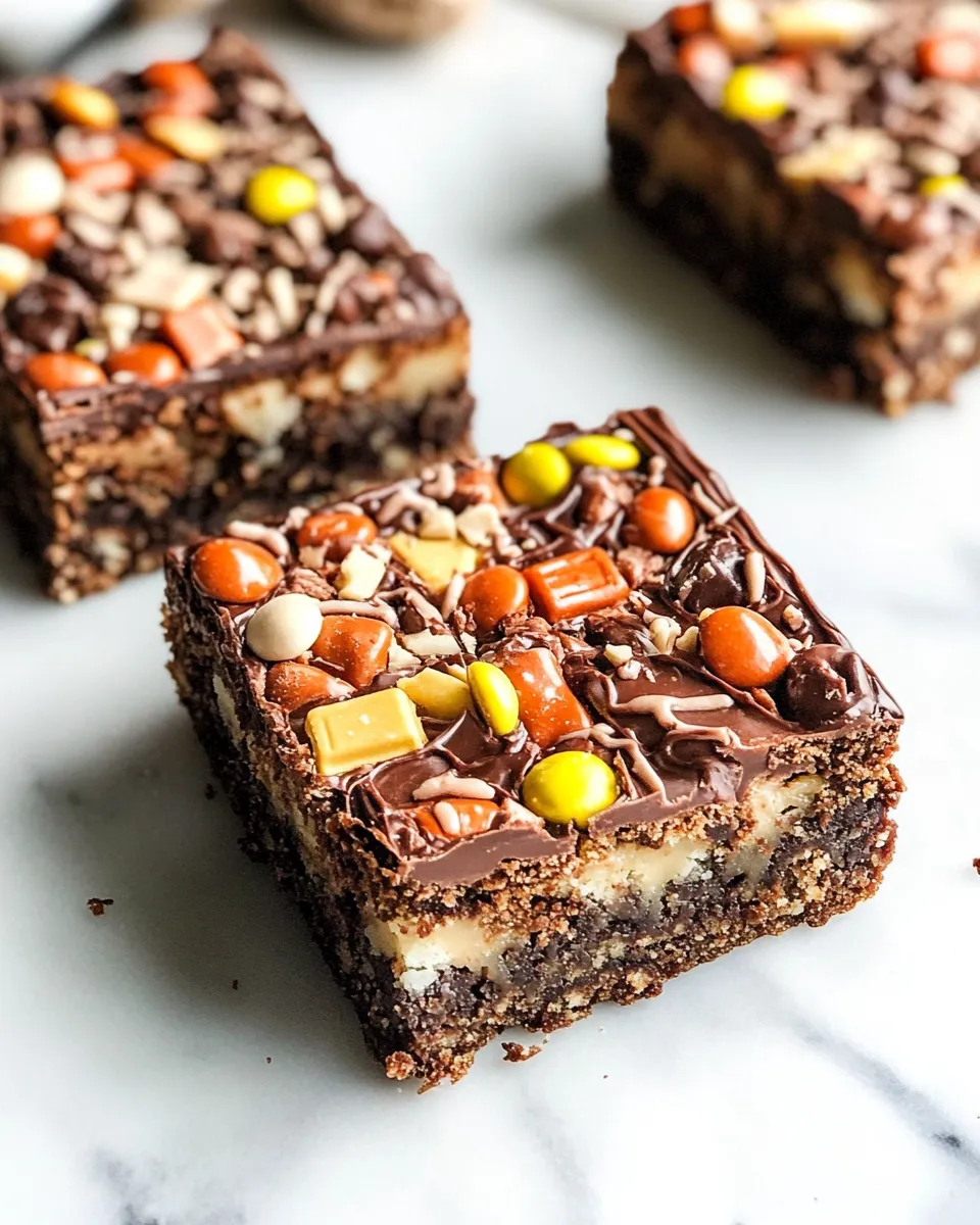 classic Peanut Butter Nutella Candy Bar Brownie. image