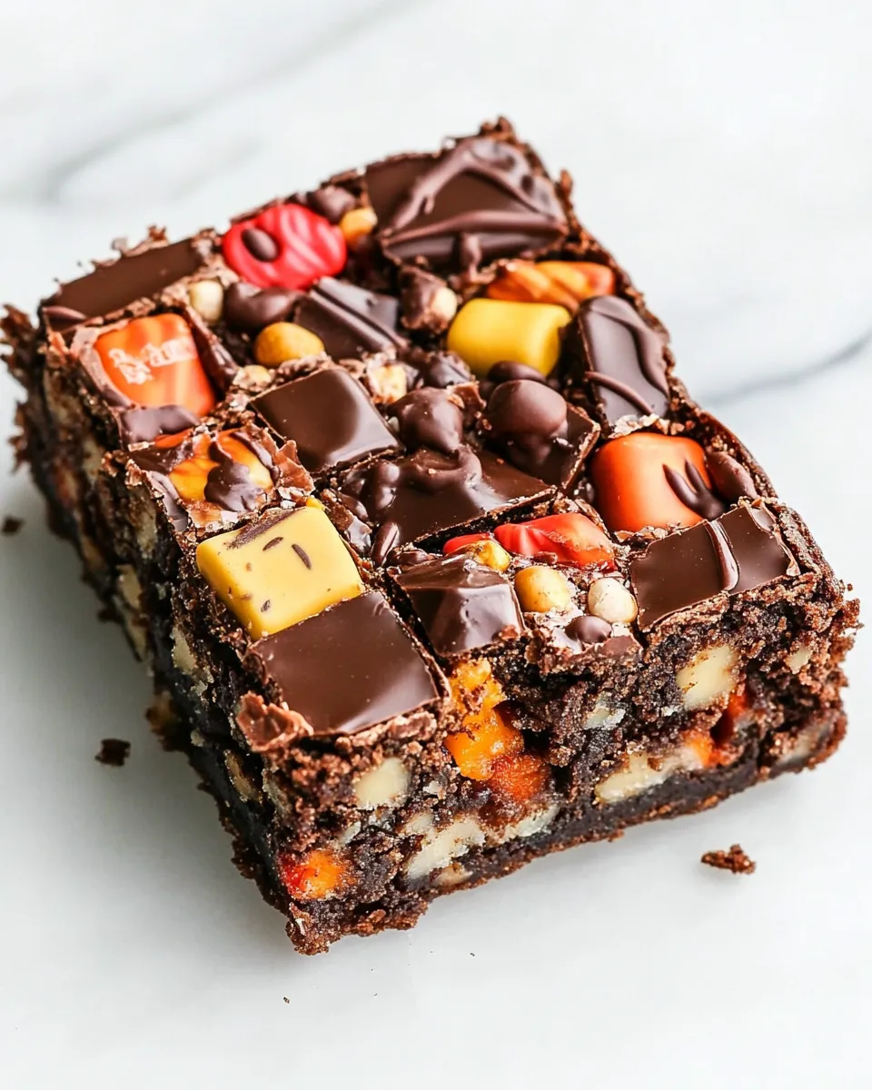 easy Peanut Butter Nutella Candy Bar Brownie. picture