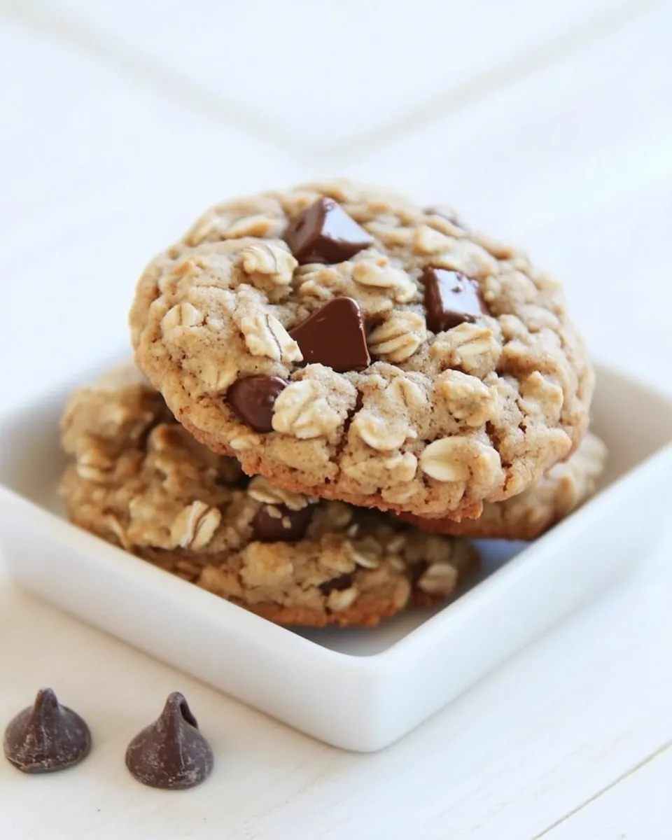 Homemade Peanut Butter Oatmeal Chocolate Chunk Cookies photo