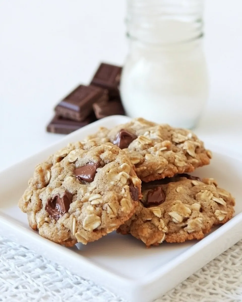 Easy Peanut Butter Oatmeal Chocolate Chunk Cookies recipe photo