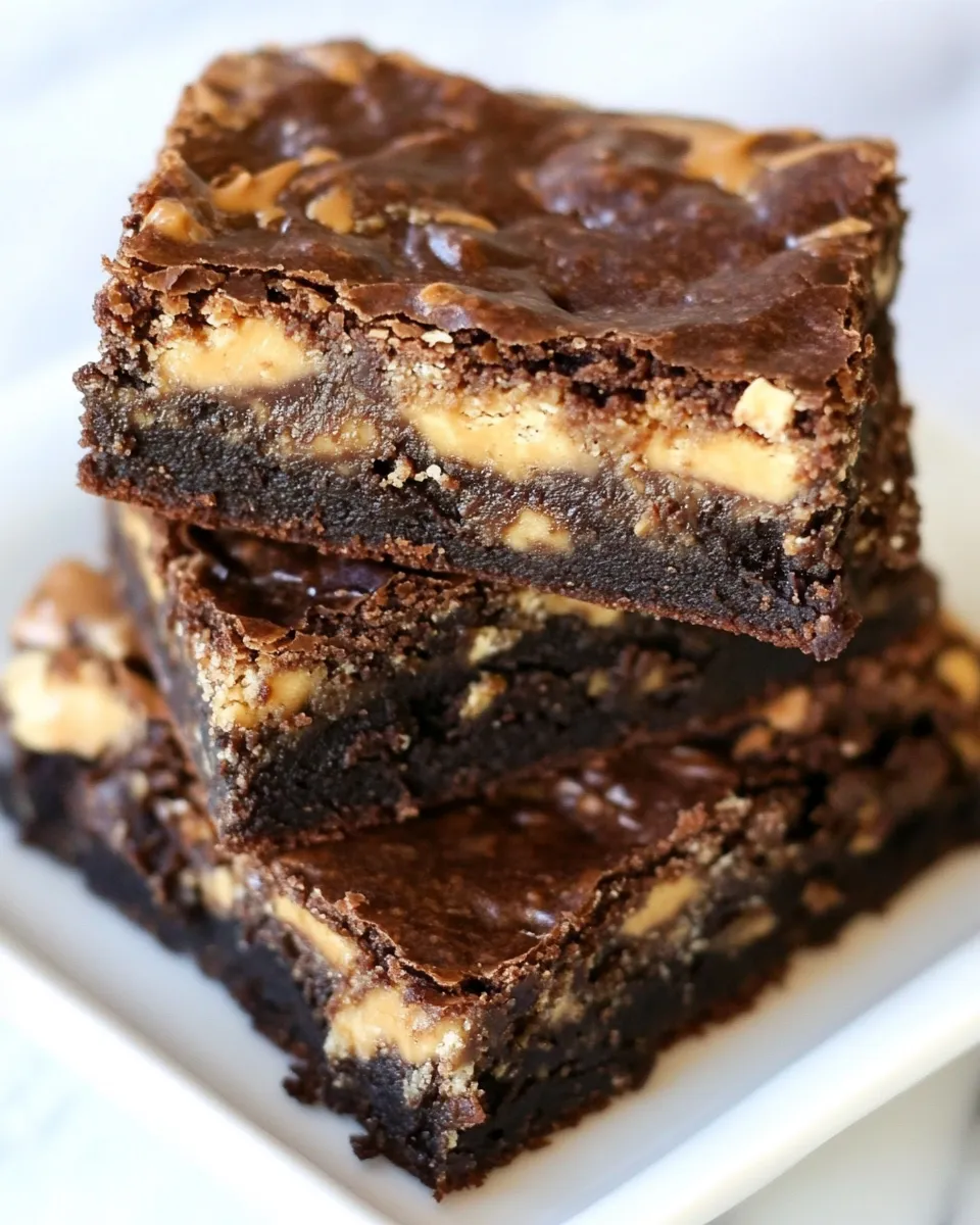 Easy Peanut Butter Snickers Brownies recipe photo