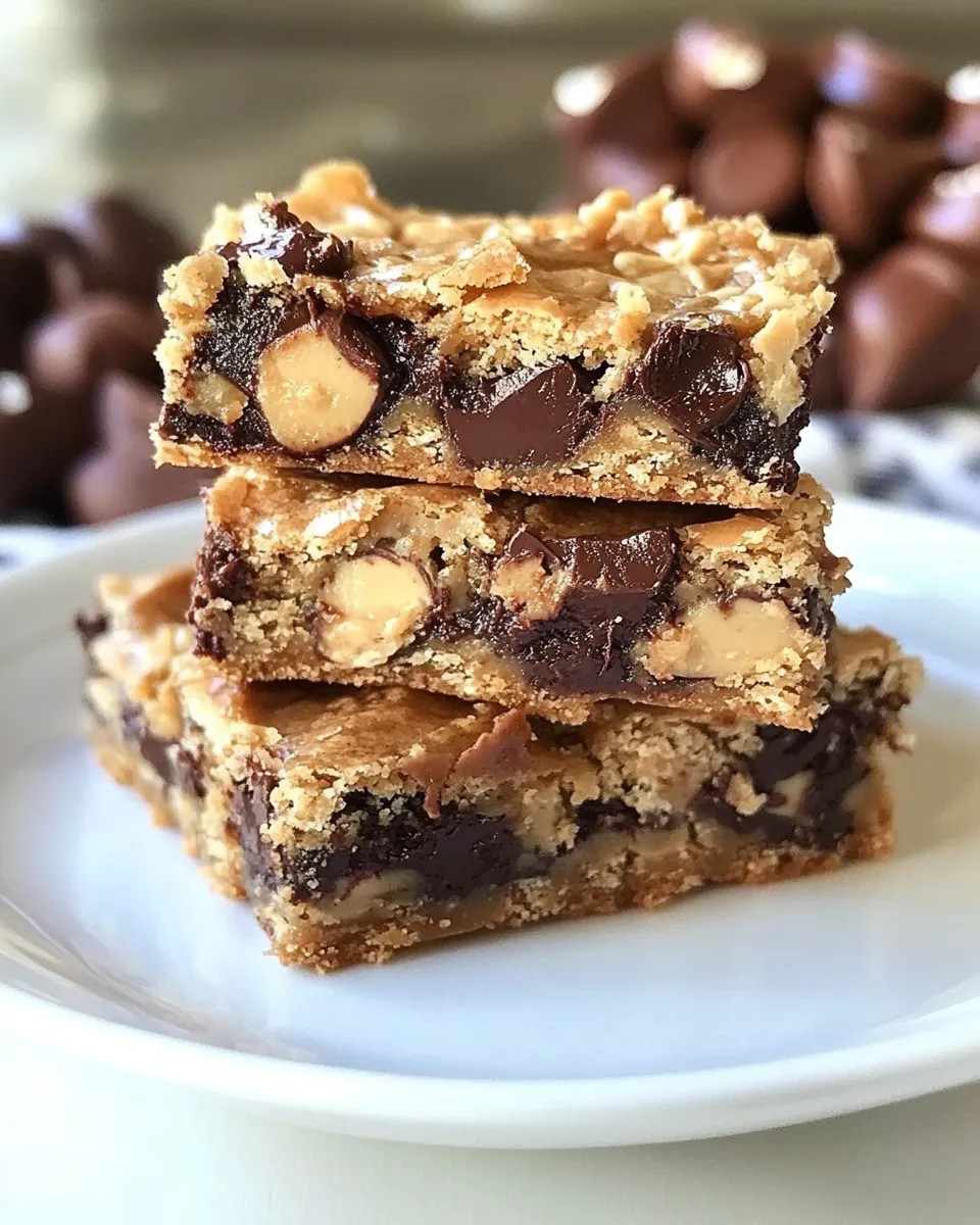 Easy Peanut Butter Snickers Cookie Bars recipe photo