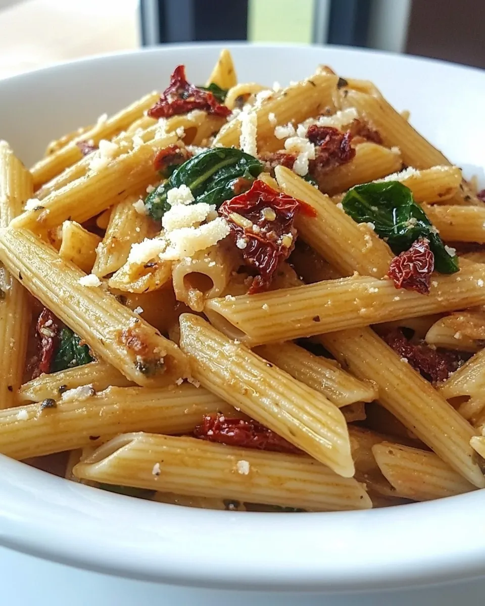 Homemade Penne Mediterranean with Sun-dried Tomatoes photo