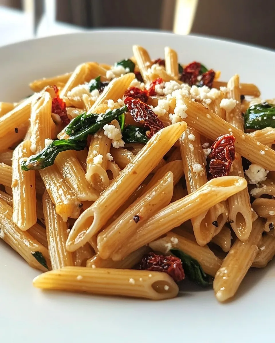 Delicious Penne Mediterranean with Sun-dried Tomatoes dish photo