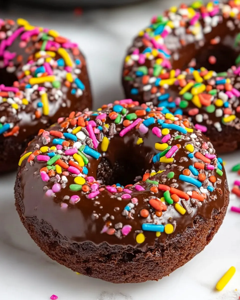 Classic Perfect Baked Chocolate Donuts image