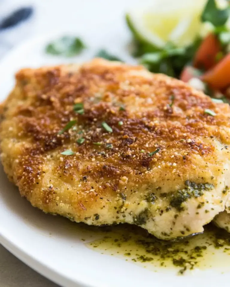 Homemade Pesto Pan-Fried Chicken photo