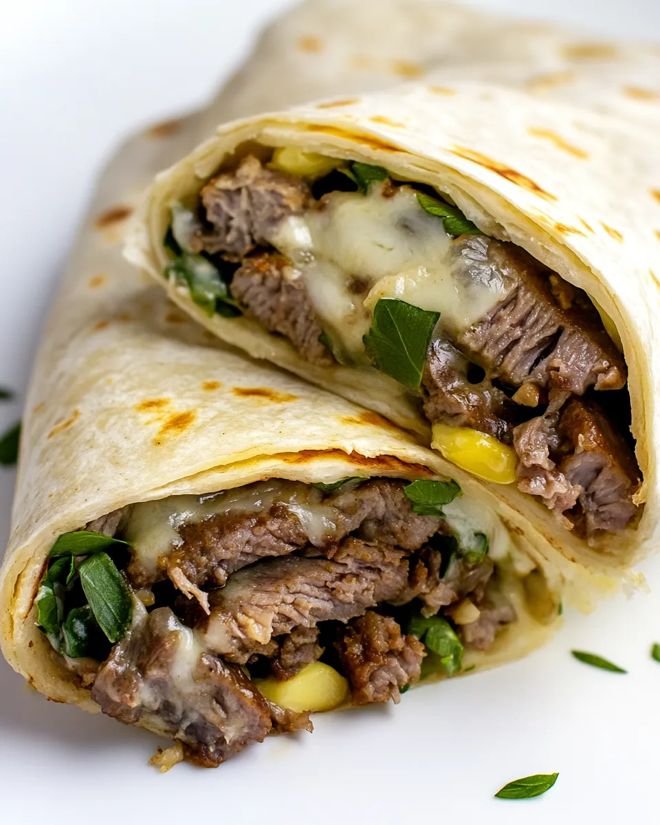 Easy Philly Cheesesteak Wrap recipe image