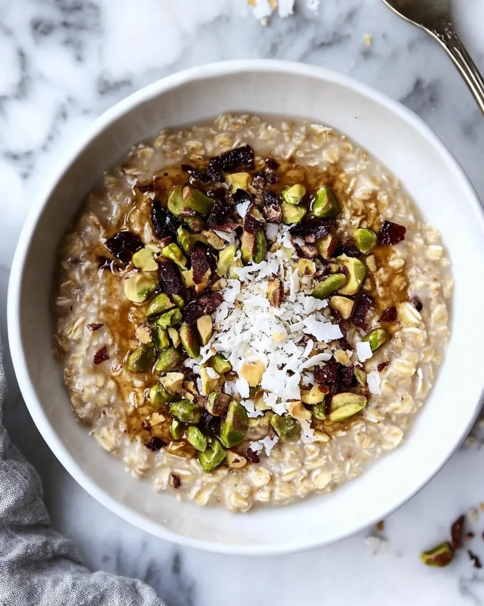 Delicious Pistachio Coconut Oatmeal. dish photo