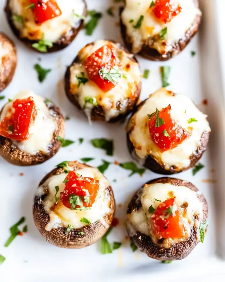 Homemade Pizza Dip Stuffed Mushrooms photo