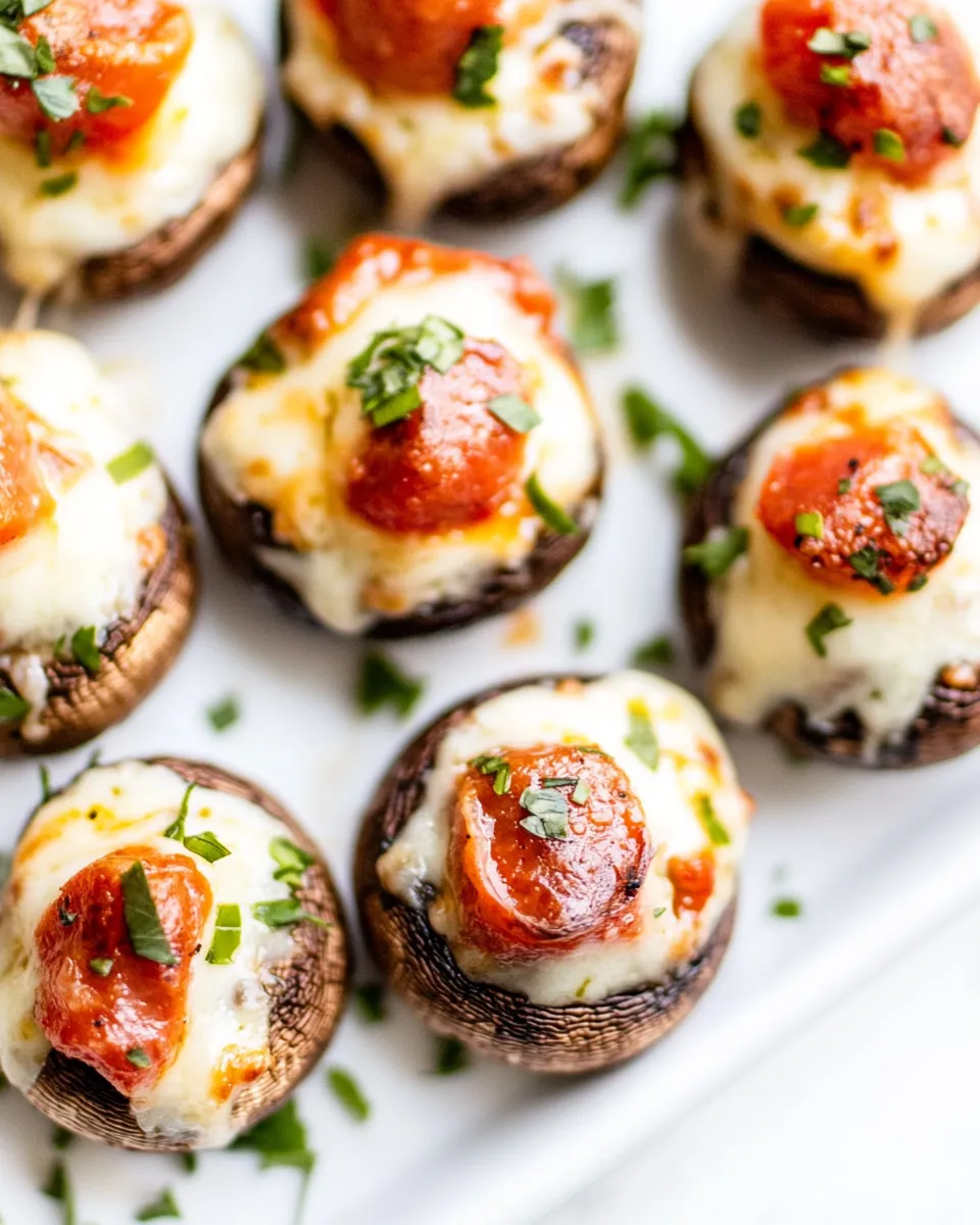 Classic Pizza Dip Stuffed Mushrooms image