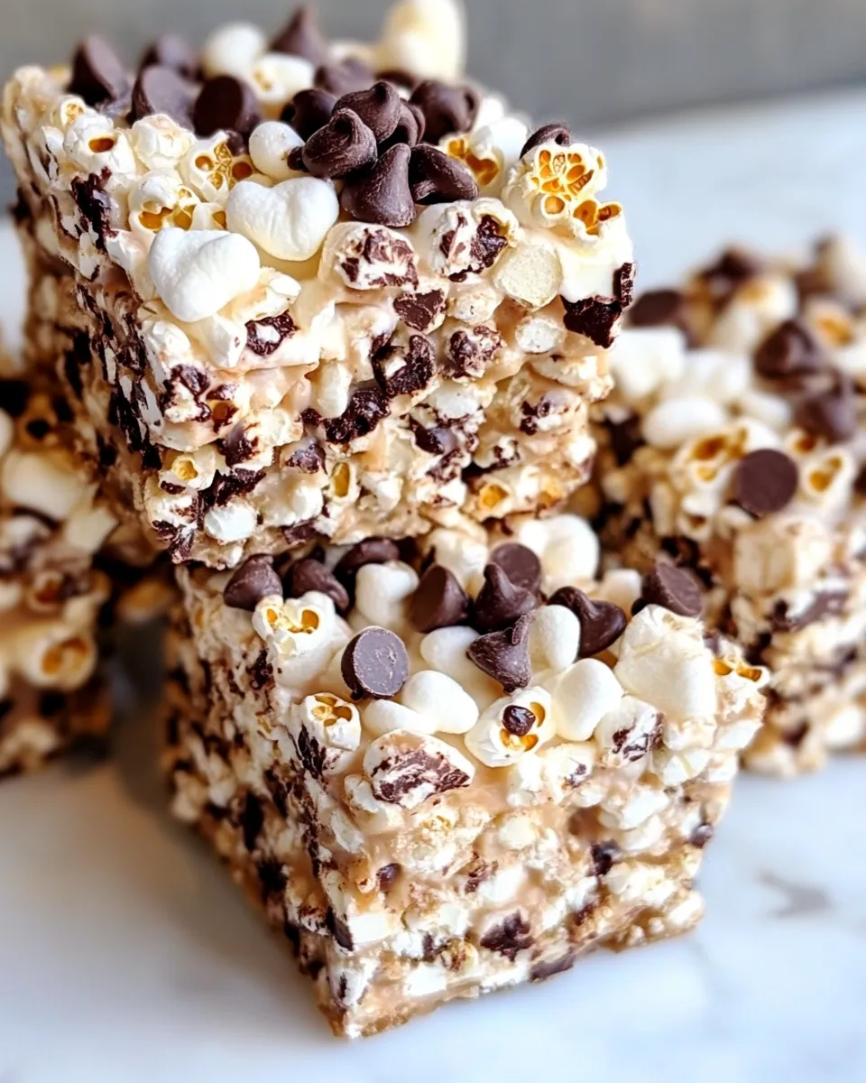 Easy Popcorn Chocolate Chip Marshmallow Treats recipe photo