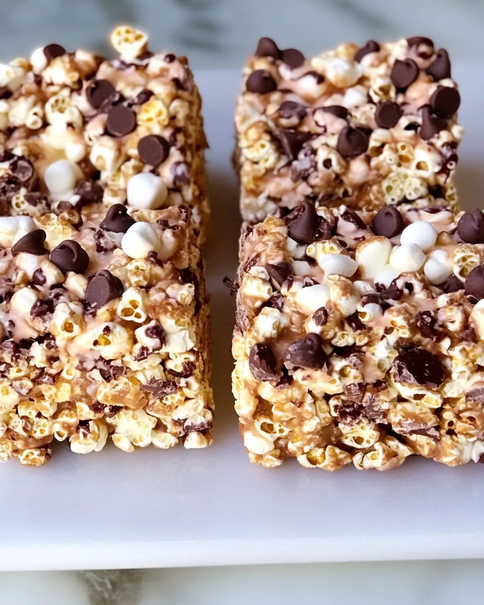 Delicious Popcorn Chocolate Chip Marshmallow Treats plate image