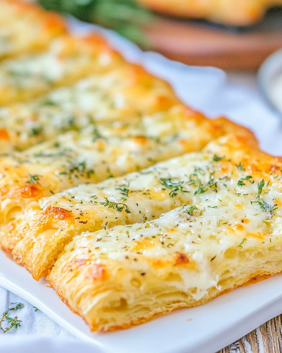 Delicious Puff Pastry Cheesy Garlic Bread dish photo