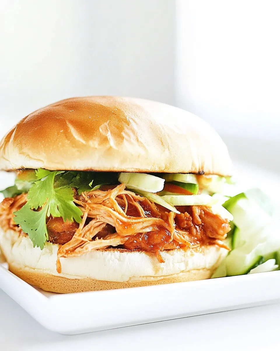 Homemade Pulled Chicken Sandwich photo