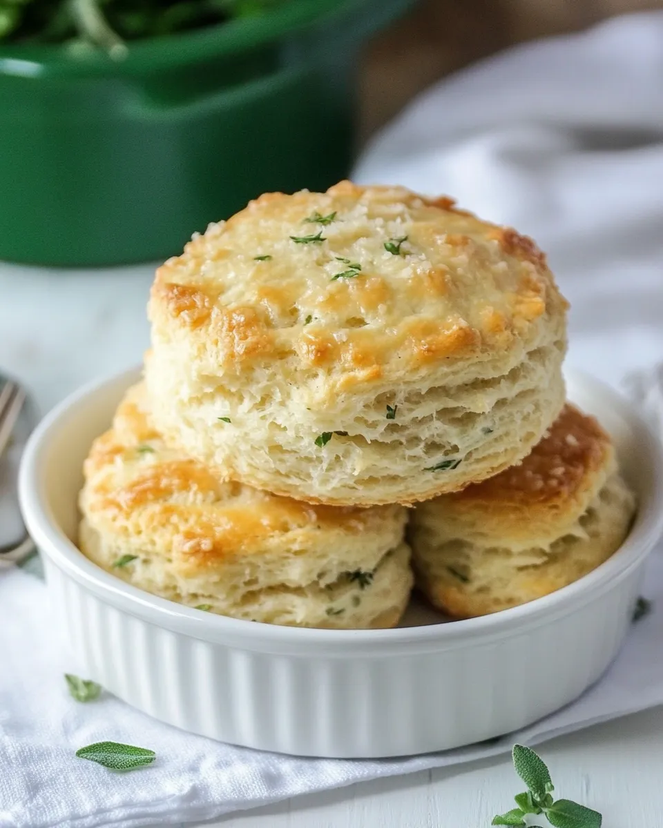 Delicious Quick Parmesan and Herb Biscuits plate image