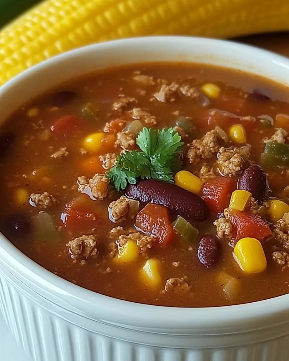 delicious Quick and Easy Taco Soup Recipe shot