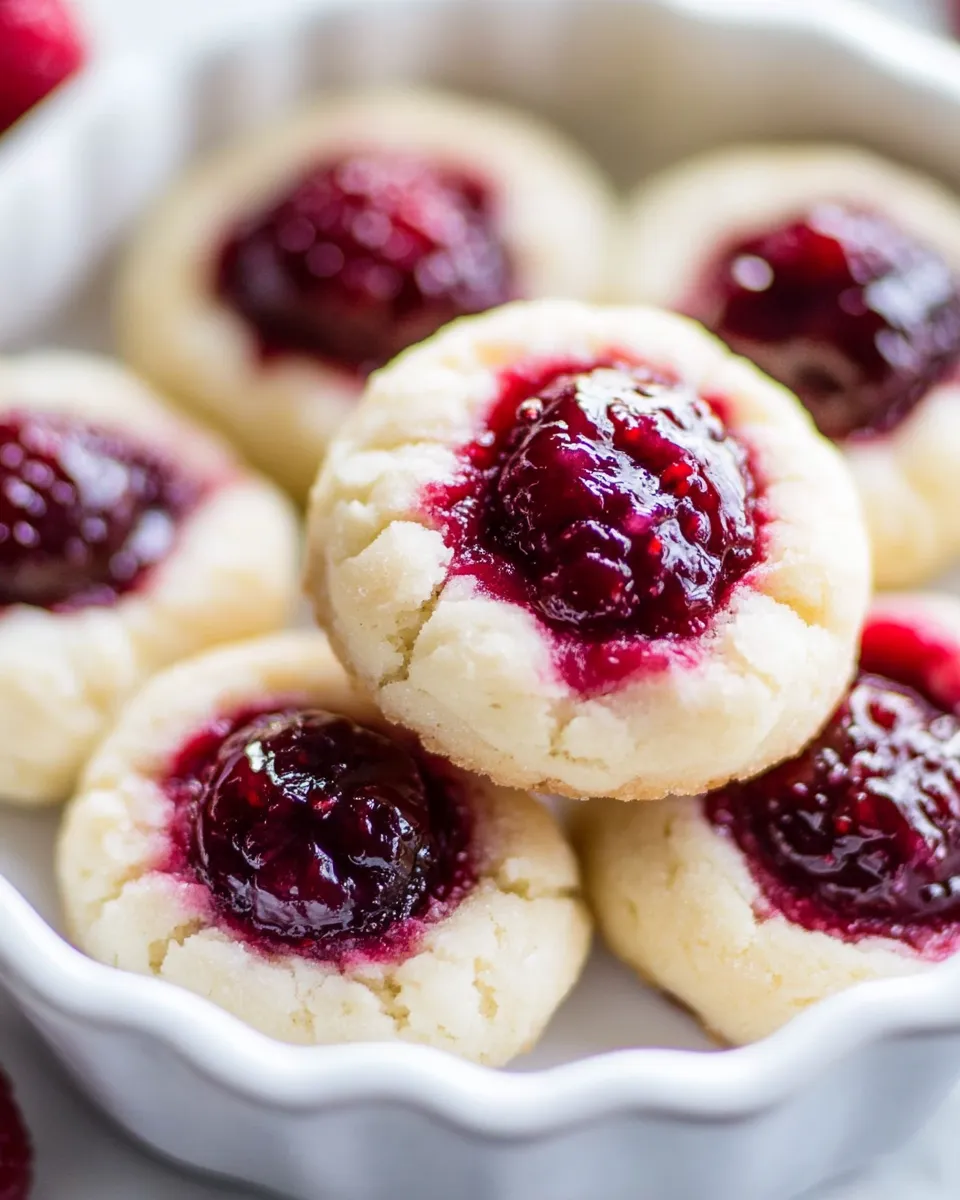 Classic Raspberry Thumbprint Cookies image
