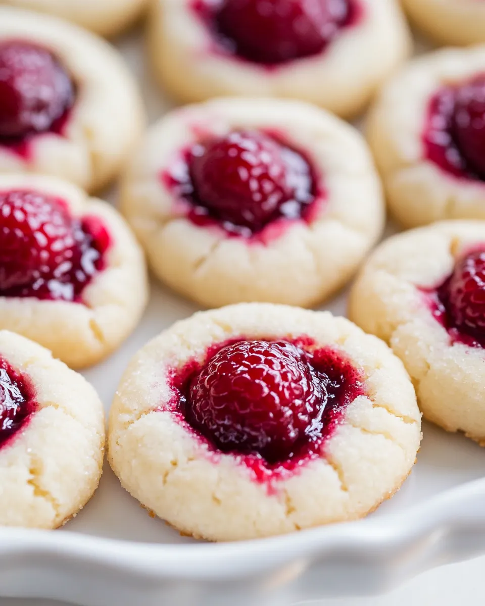 Delicious Raspberry Thumbprint Cookies plate image