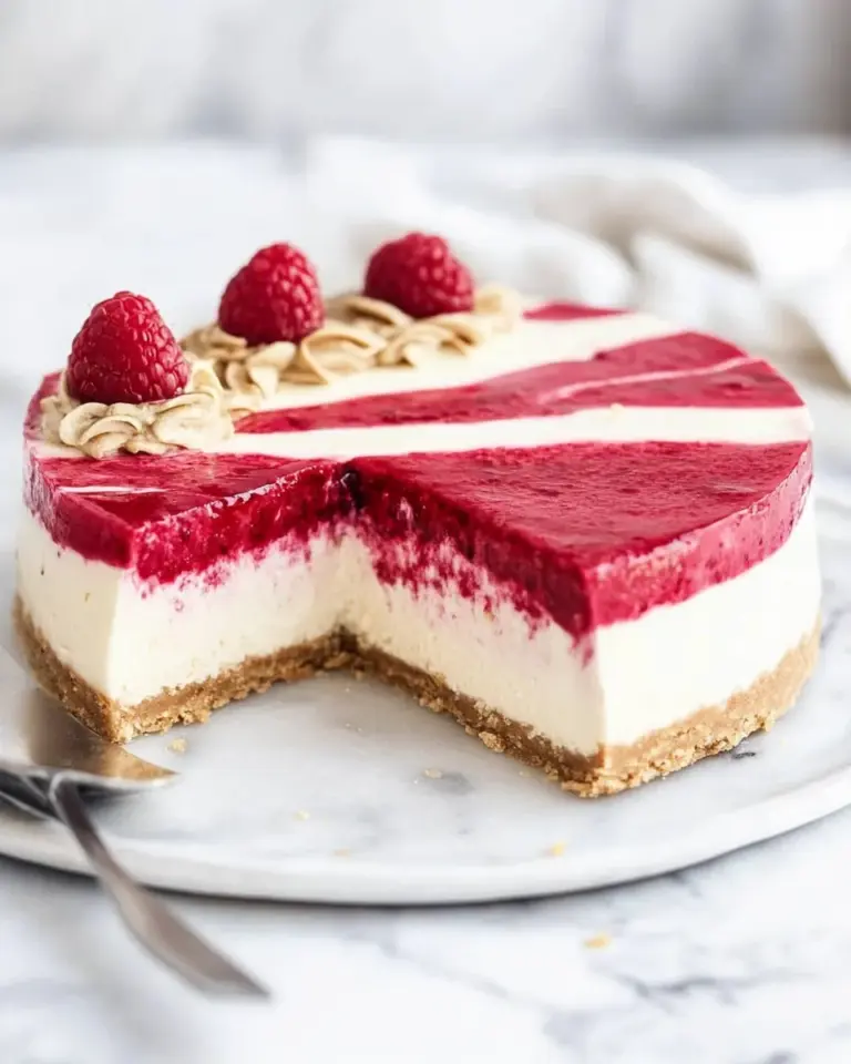Homemade Raspberry Vegan Cheesecake photo