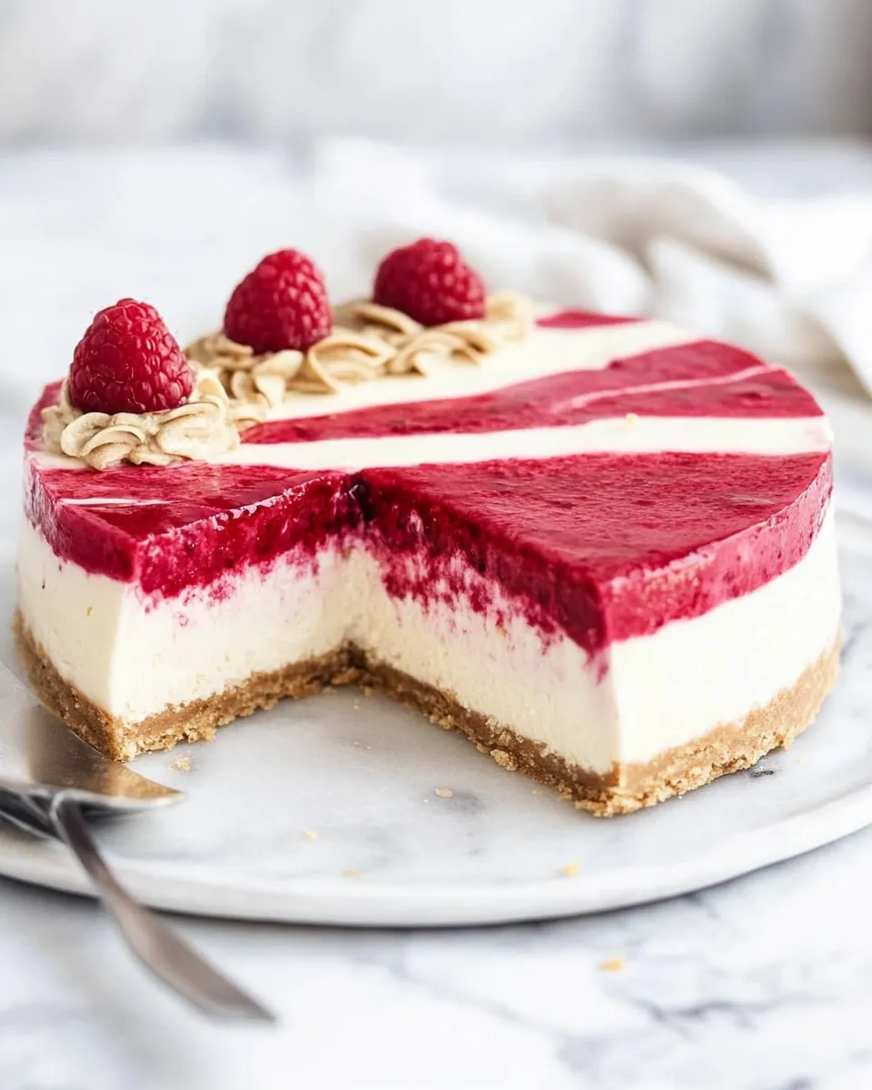 Homemade Raspberry Vegan Cheesecake photo